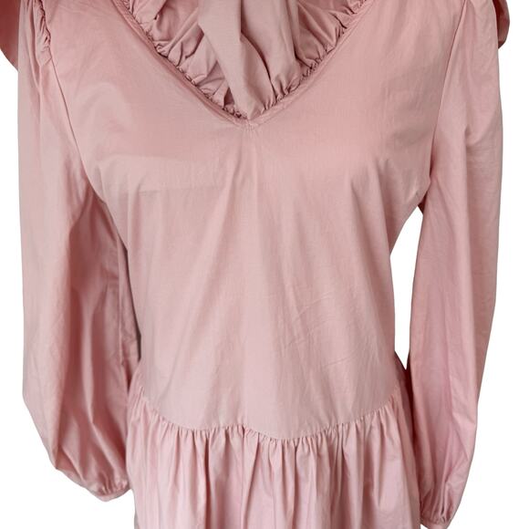 ENGLISH FACTORY Pink Tiered Dress Size Medium Midi - Picture 7 of 16